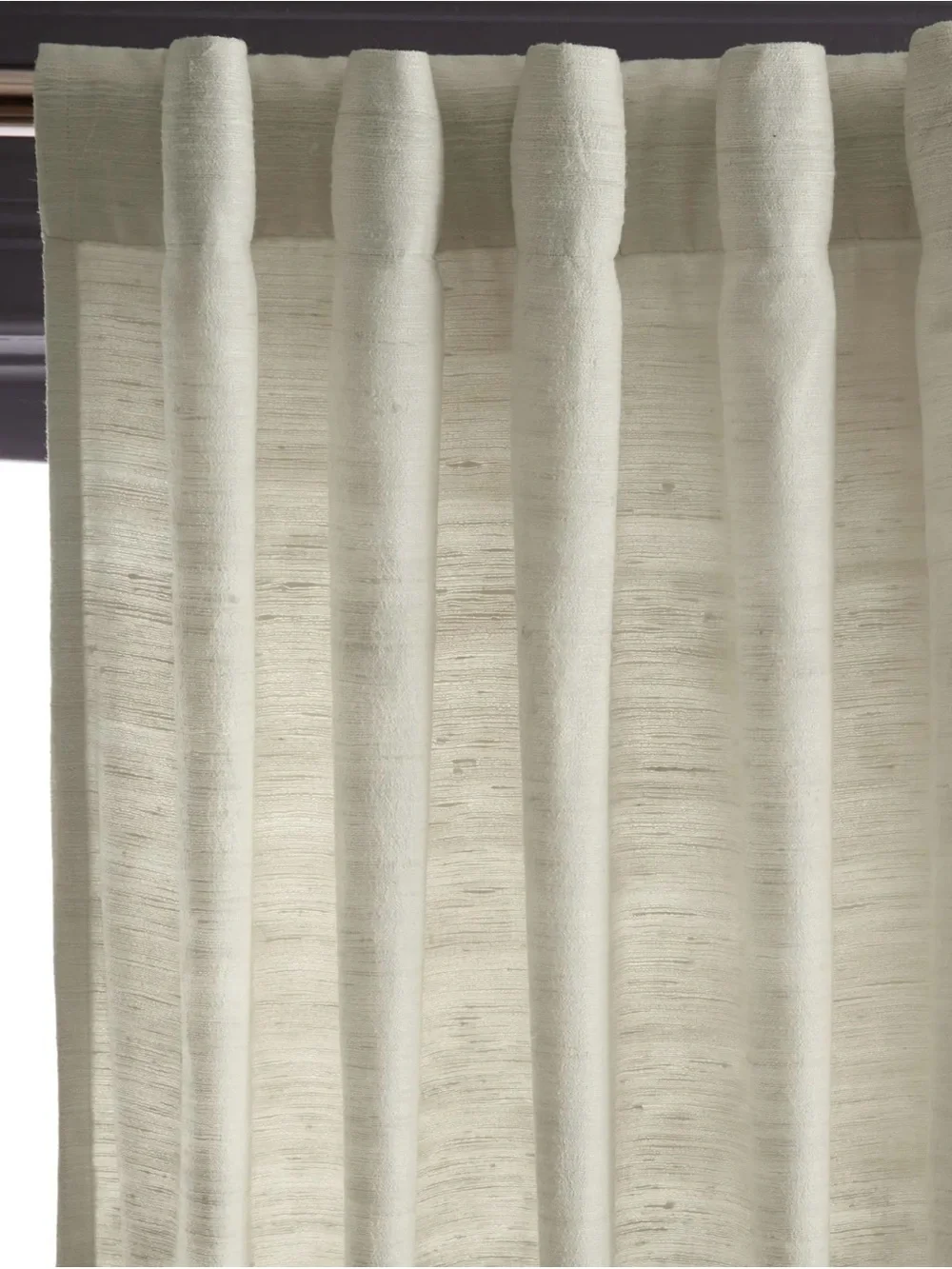 New Quince Ivory 100% Raw Silk Blackout Curtain 1 Panel 48 x 96” Lined